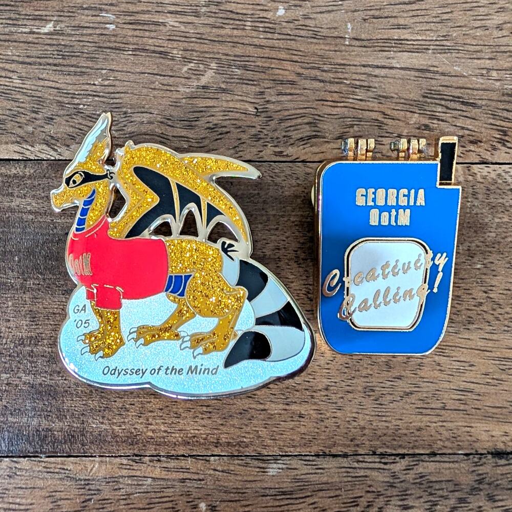Odyssey of the Mind GA Pin Lot - Dragon GA '05 & "Creativity Calling"